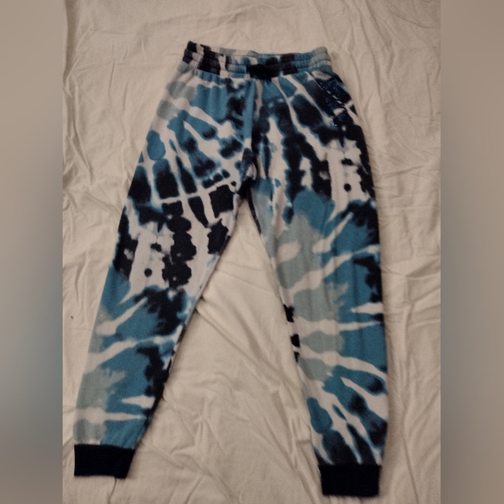 Justice Blue and Black Tie-Dye Sweatpants